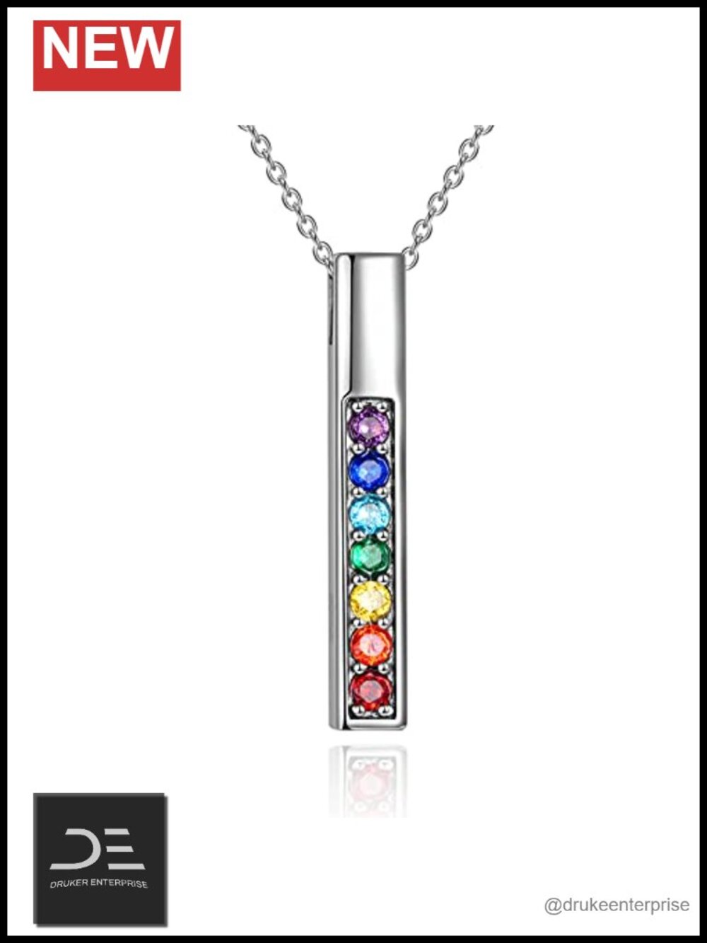 925 Sterling Silver 7 Chakra Pendant Necklace 18 Inch Chain Spiritual Healing